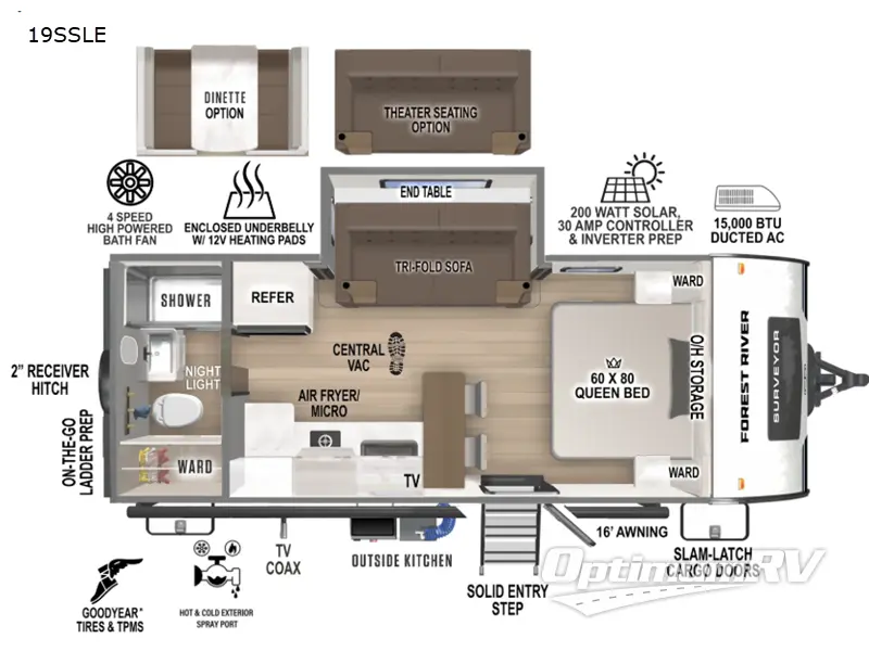 2026 Forest River Surveyor Legend 19SSLE Floorplan Photo