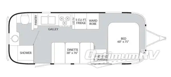 2014 Airstream Flying Cloud 23FB RV Floorplan Photo