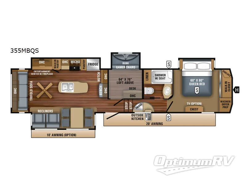 2018 Jayco Eagle 355MBQS Floorplan Photo