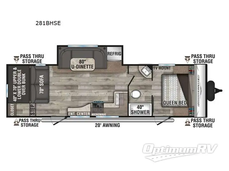 2021 KZ Sportsmen SE 281BHSE Floorplan Photo