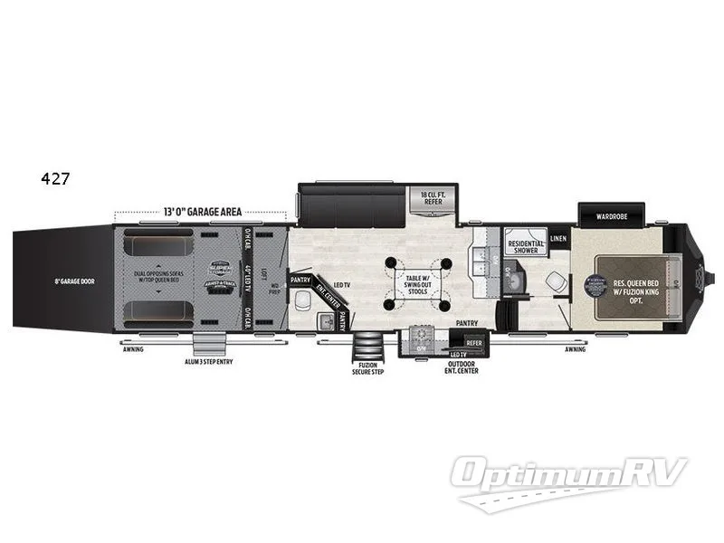 2018 Keystone Fuzion 427 RV Floorplan Photo