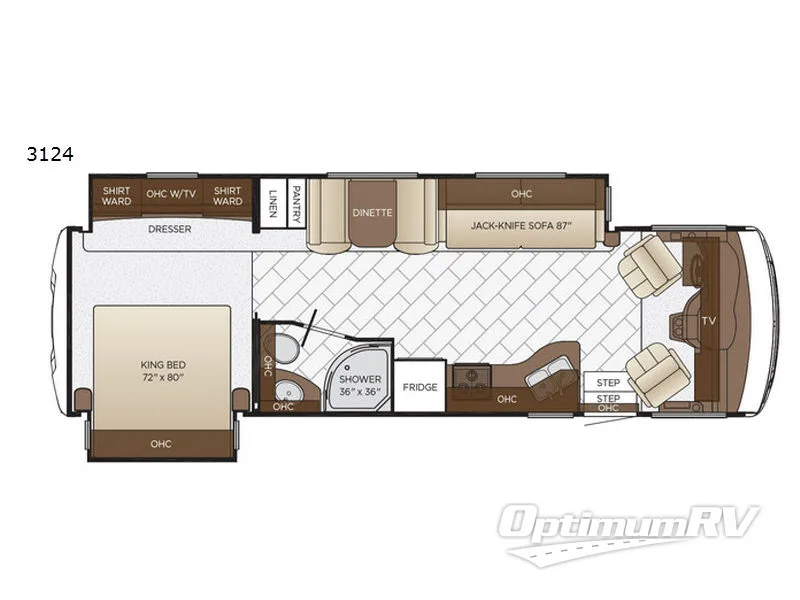 2018 Newmar Bay Star 3124 Floorplan Photo