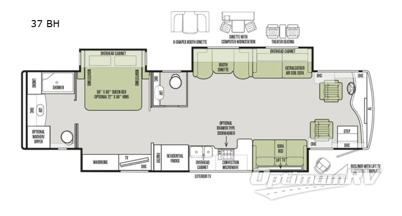 2019 Tiffin Phaeton 37 BH RV Floorplan Photo