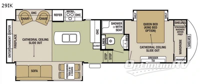 2018 Forest River Cedar Creek Silverback 29IK RV Floorplan Photo