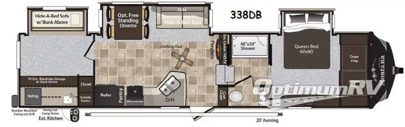 2014 Keystone Montana High Country 338DB RV Floorplan Photo