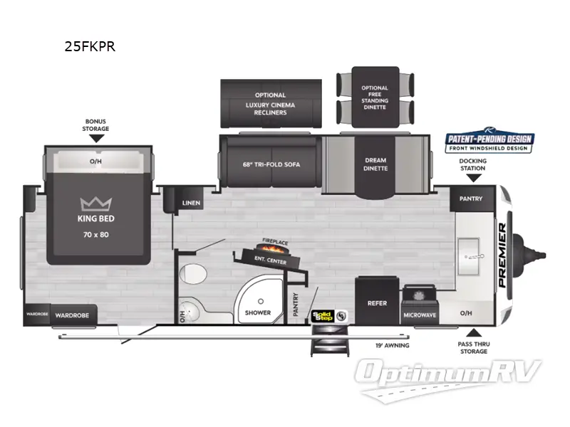 2023 Keystone Premier Ultra Lite 25FKPR RV Floorplan Photo
