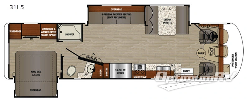 2019 Forest River Georgetown 5 Series 31L5 RV Floorplan Photo