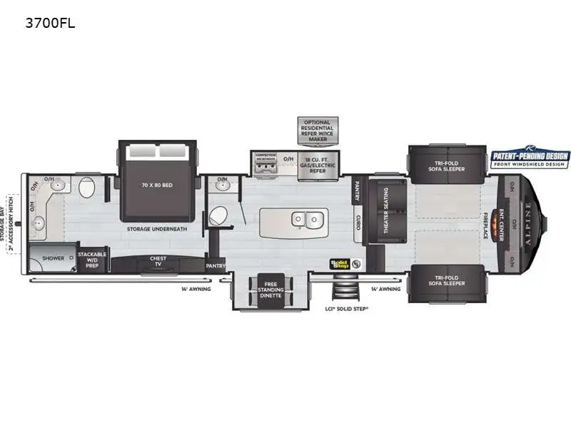 2021 Keystone alpine 3700FL Floorplan Photo