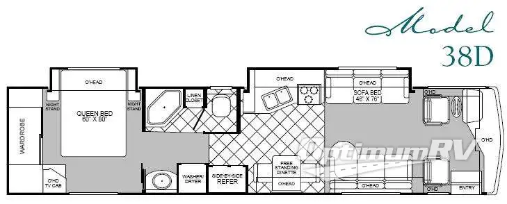 2001 Fleetwood Discovery 38D Floorplan Photo