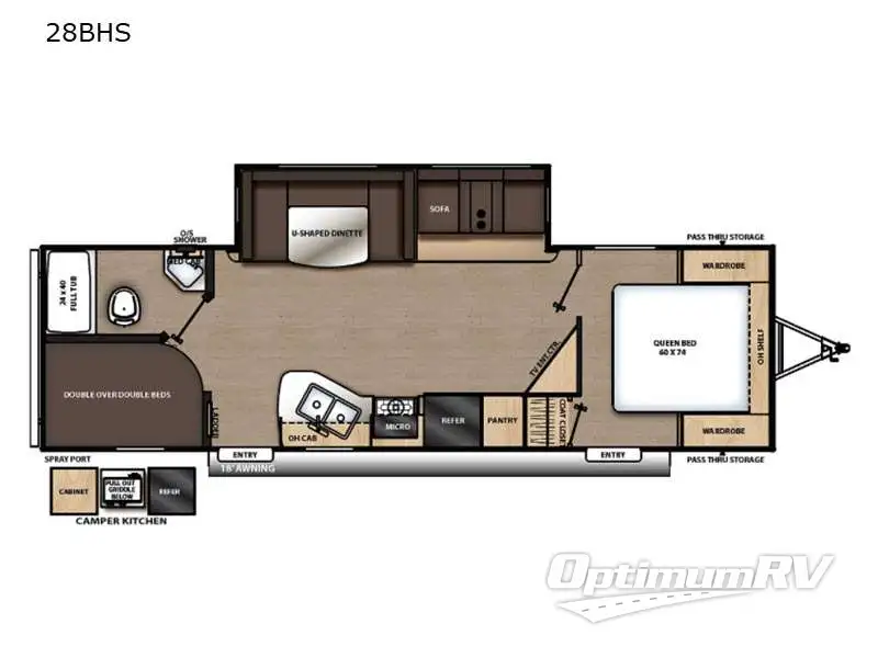 2021 Forest River Aurora 28BHS Floorplan Photo