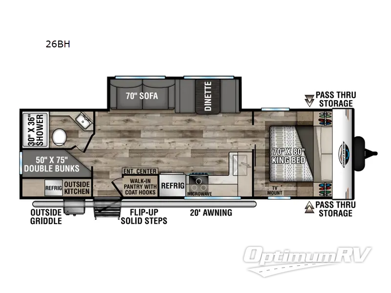 2022 KZ Confluence 26BH Floorplan Photo