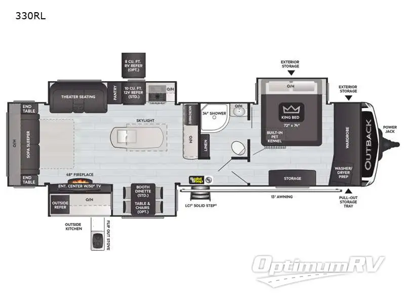 2022 Keystone Outback 330RL RV Floorplan Photo