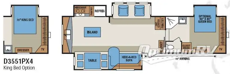 2009 KZ Durango LX D3551PX4 RV Floorplan Photo