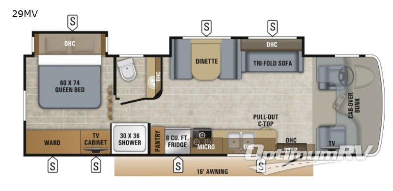 2019 Jayco Greyhawk 29MV Floorplan Photo