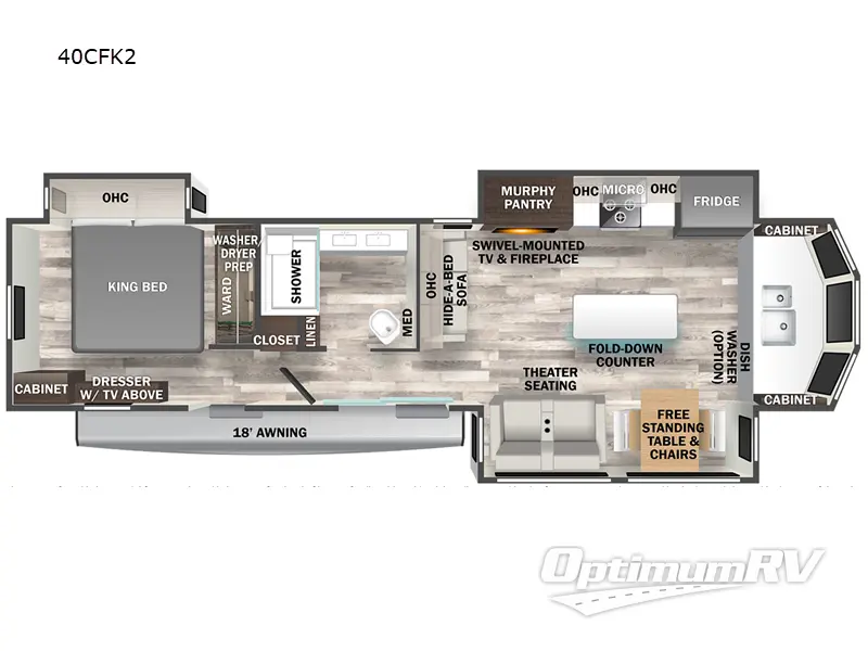 2023 Forest River Cedar Creek Cottage 40CFK2 Floorplan Photo