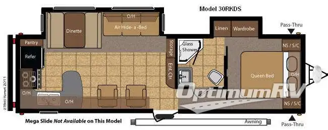 2011 Keystone Hornet 30RKDS Floorplan Photo
