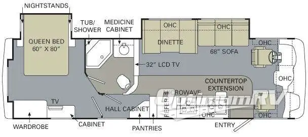 2011 Monaco Monarch 33 SDD RV Floorplan Photo