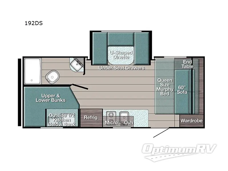 2023 Gulf Stream Kingsport Super Lite 192DS RV Floorplan Photo