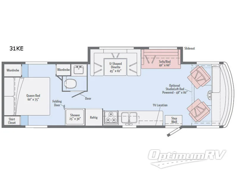 2017 Winnebago Vista 31KE Floorplan Photo