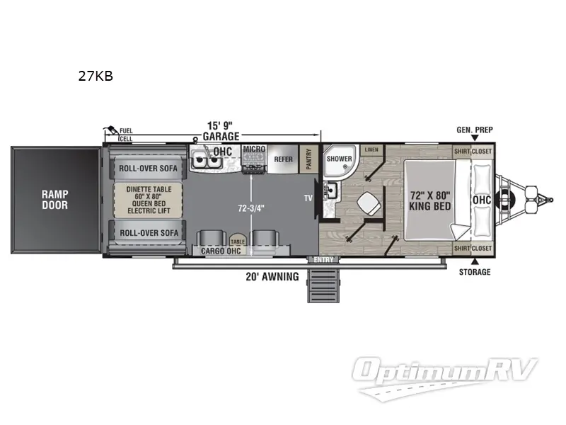 2022 Forest River Work and Play 27KB Floorplan Photo