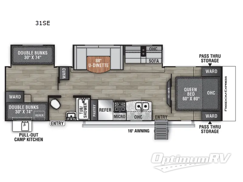 2022 Coachmen Freedom Express Select 31SE Floorplan Photo