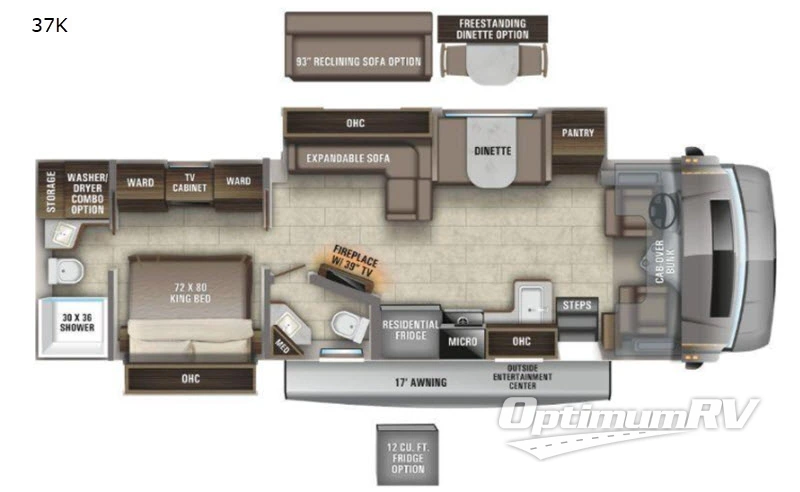 2021 Entegra Accolade 37K RV Floorplan Photo