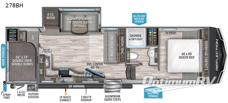 2021 Grand Design Reflection 150 Series 278BH Floorplan Photo
