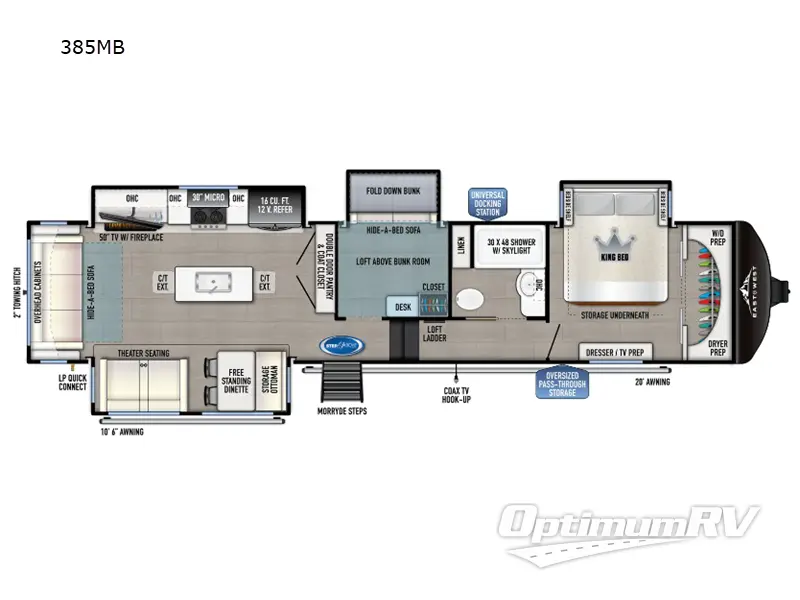 2024 East To West Tandara 385MB RV Floorplan Photo
