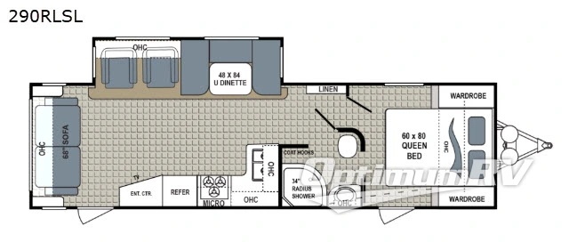 2018 Dutchmen Kodiak Ultimate 290RLSL Floorplan Photo