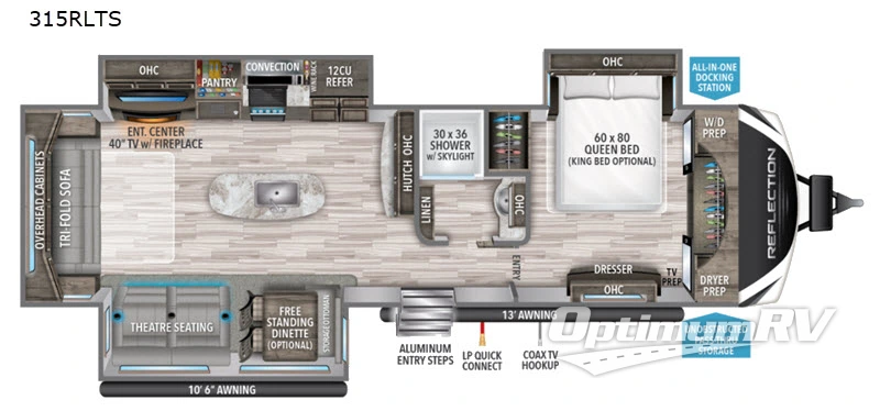 2020 Grand Design Reflection 315RLTS Floorplan Photo