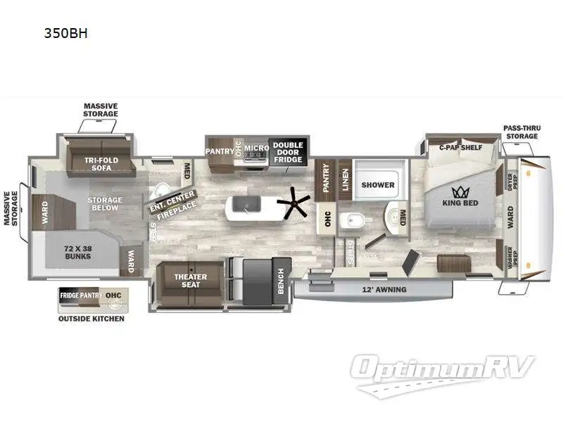 2023 Forest River Sabre 350BH Floorplan Photo