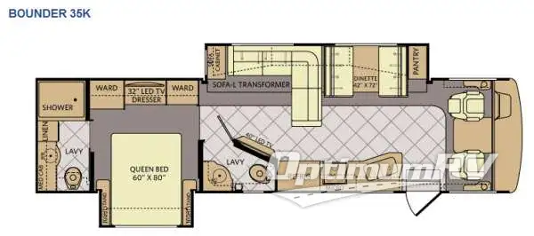 2015 Fleetwood Bounder 35K Floorplan Photo