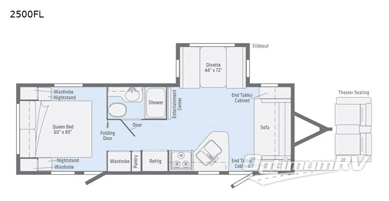 2019 Winnebago Towables Minnie 2500FL RV Floorplan Photo