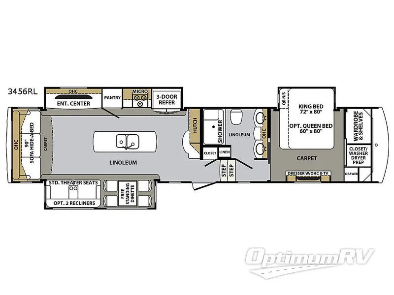 2018 Forest River Cardinal 3456RL Floorplan Photo