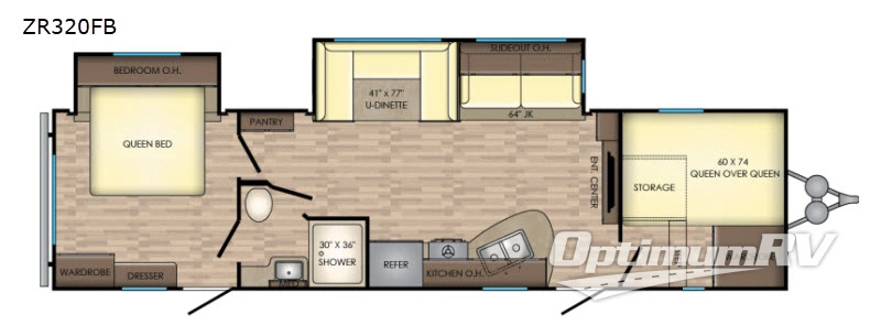 2018 CrossRoads Zinger ZR320FB Floorplan Photo