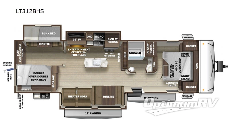 2020 Highland Ridge Open Range Light LT312BHS Floorplan Photo