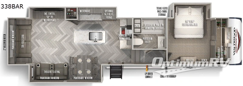 2020 Forest River Wildwood Heritage Glen 338BAR RV Floorplan Photo