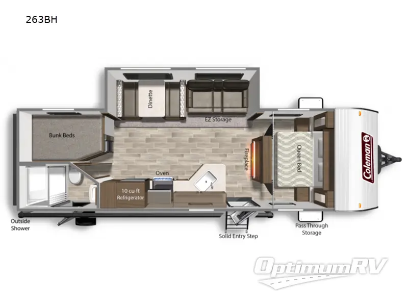 2021 Dutchmen Coleman Lantern Series 263BH RV Floorplan Photo