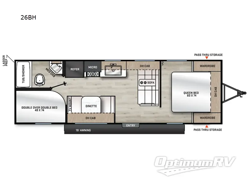 2024 Forest River Aurora 26BH RV Floorplan Photo