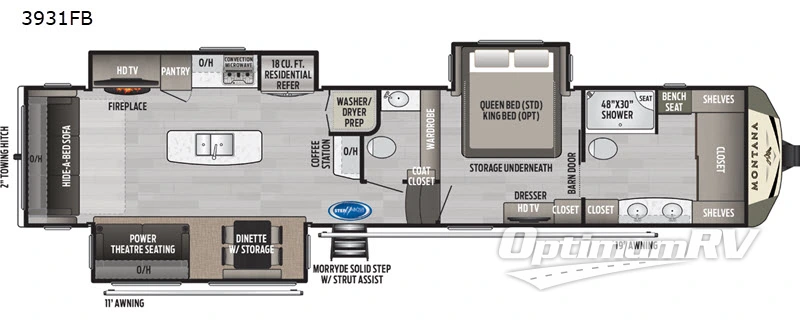 2020 Keystone Montana 3931FB Floorplan Photo