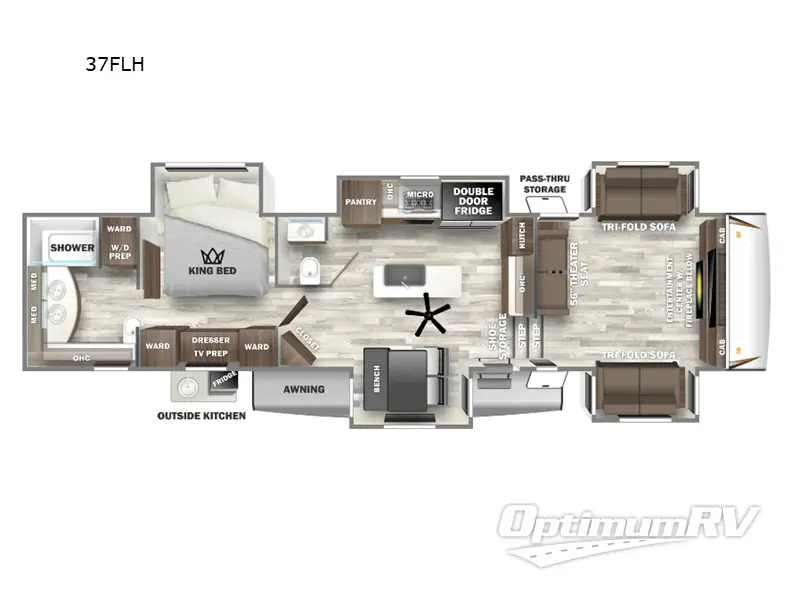 2024 Forest River Sabre 37FLH Floorplan Photo