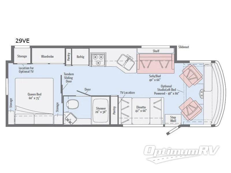 2017 Winnebago Vista 29VE Floorplan Photo
