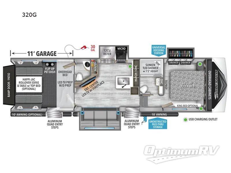 2023 Grand Design Momentum G-Class 320G Floorplan Photo
