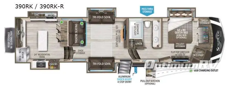 2021 Grand Design Solitude 390RK RV Floorplan Photo