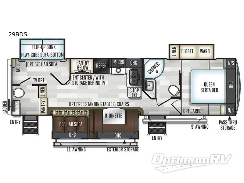 2019 Forest River Flagstaff Super Lite 29BDS RV Floorplan Photo