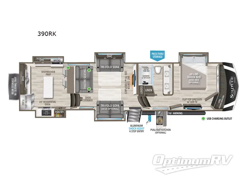 2023 Grand Design Solitude 390RK RV Floorplan Photo