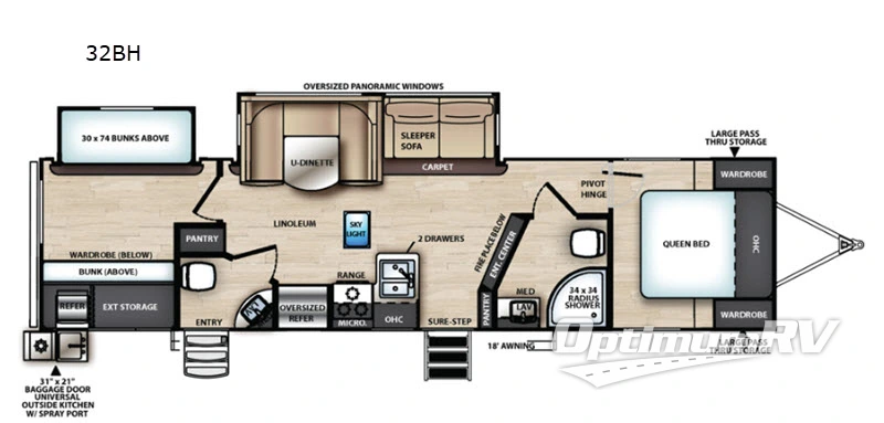 2019 Forest River Vibe 32BH RV Floorplan Photo