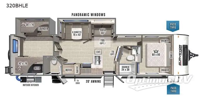 2021 Forest River Surveyor Legend 320BHLE Floorplan Photo