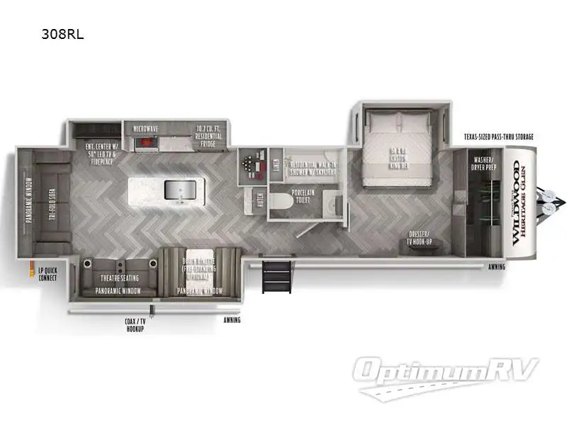 2022 Forest River Wildwood Heritage Glen 308RL Floorplan Photo