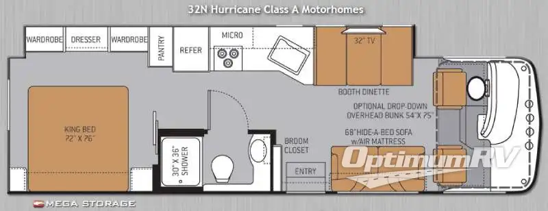 2014 Thor Hurricane 32N Floorplan Photo